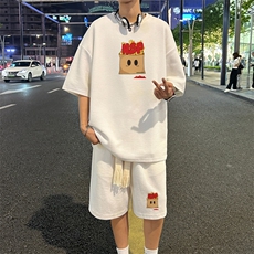 套装！华夫格套装短袖T恤短裤男TZ182-特P38，男装T恤，电商B367