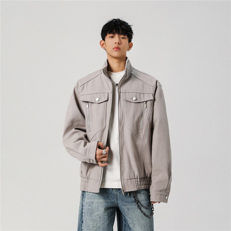 JK5512-特价P80 座山蟒重磅水洗帆布双领男女休闲夹克 原版现货图片