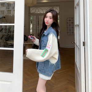 春现 减龄小众设计牛仔拼接外套B190-2312-P120-K178图片