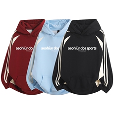 抖音得物品质美式高街宽松结构拼接撞色连帽印花卫衣外套W13301，女装短外套，电商A443