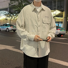 工装衬衫式夹克外套男士2024日系宽松休闲潮牌长袖衬衣男2248/P42，男装夹克，星座506