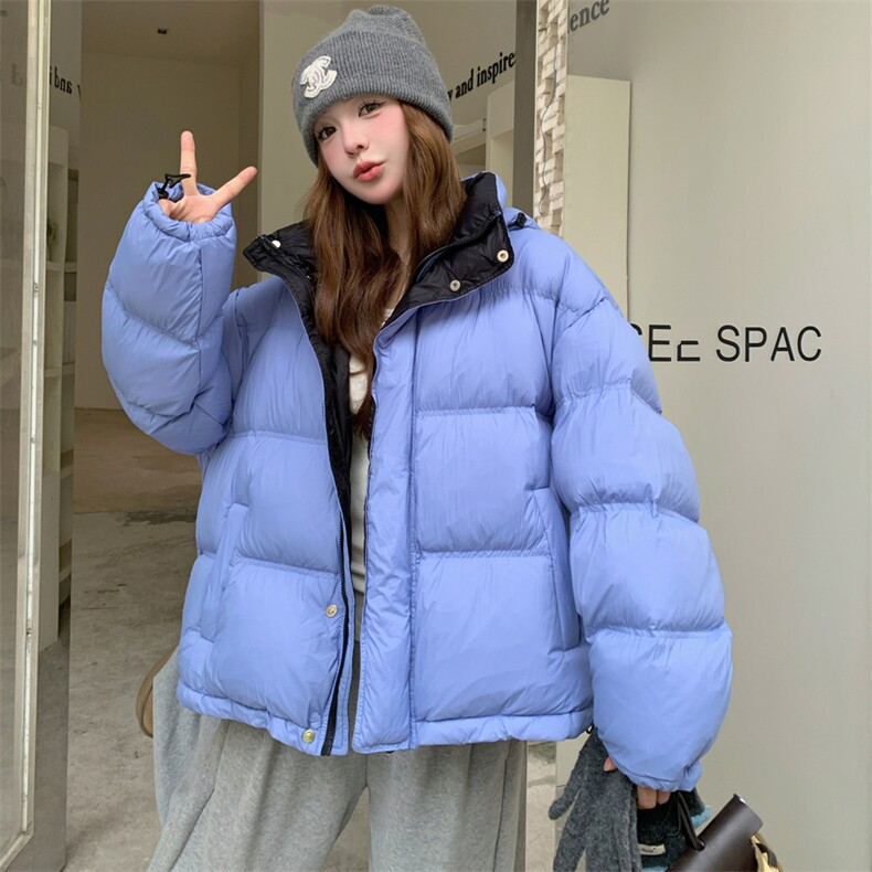 现货新款东大门加厚保暖羽绒服百搭连帽面包服女装外套女装,女装羽绒服,韩然一族