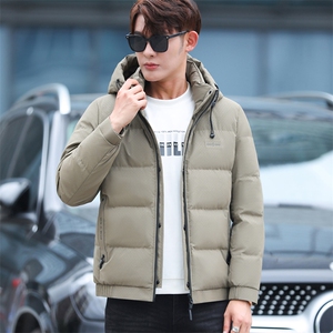 冬季短款羽绒服2024新款连帽加厚保暖白鸭绒中青年男装外套羽绒服图片