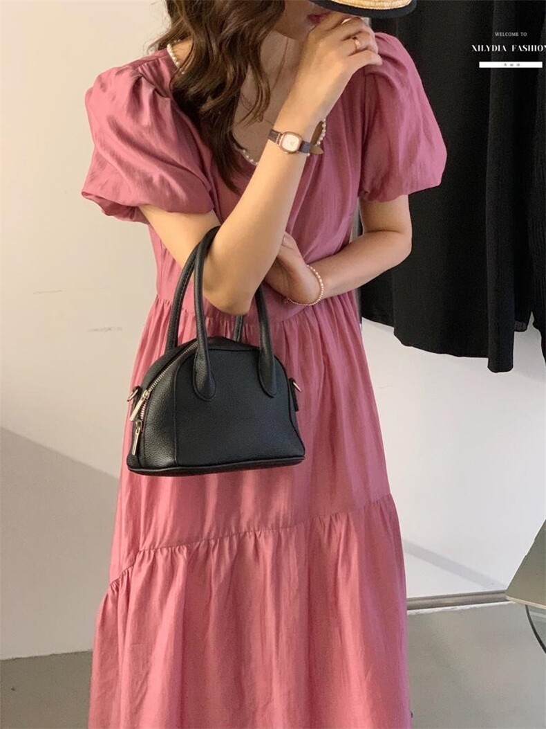 法式泡泡袖连衣裙夏季设计感众温柔高级感初恋裙子,女装连衣裙,香丽迪1