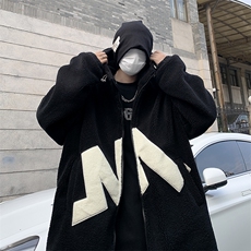 F24-P56港风连帽加绒棉袄加厚宽松棉服冬季羊羔毛棉衣外套男士，男装棉衣，星座512-6