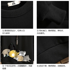 S6155-P28加绒款-P33秋季圆领卫衣男大码韩版宽松长袖外套砖墙，男装卫衣，电商A040A