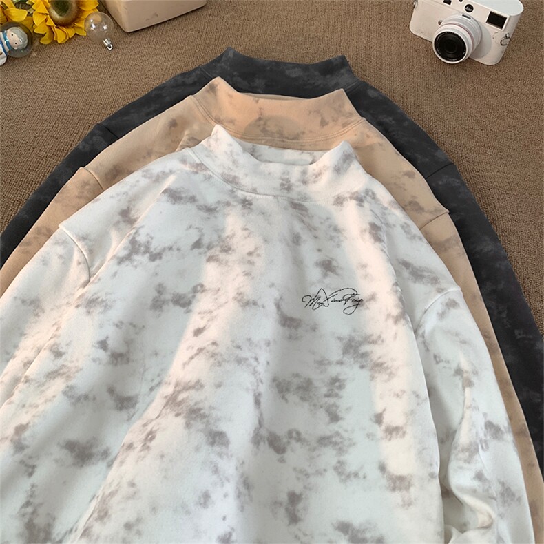 260克重磅扎染德绒半高领打底衫【有货】C403A-DR25494ZR-P25，男装T恤，电商C403A