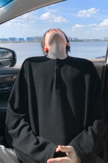 时尚百搭纹理感亨利领大码纯色打底衫长袖T恤男T24521-特P42控78，男装T恤，电商A001