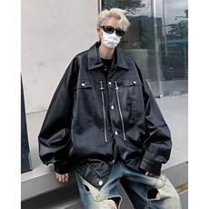 美式高街机车服皮衣男韩版潮流2023秋冬季新款ins外套W5393-P75，男装皮衣，星座412-3