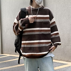 B305P42秋冬男装毛衣条纹线衫打底衫男装日系休闲时尚，男装针织衫/毛衣，星座512-6