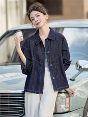 2025秋装新款时尚设计感牛仔外套，女装短外套，曼琳思菲