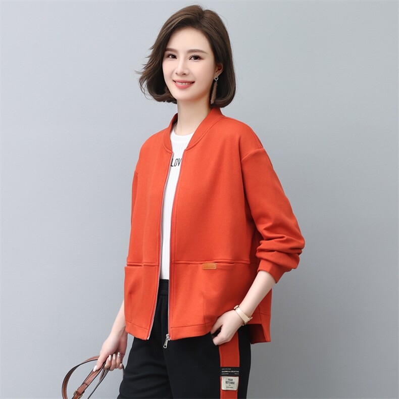 女士休闲卫衣2025春秋新中年妈妈开衫卫衣外套,女装卫衣/绒衫,依恋蒂丝