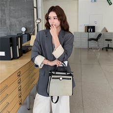 灰色设计感西装外套女2025秋季新款独特别致宽松休闲廓形西服上衣，女装短外套，2C307