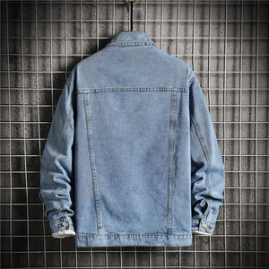 JK926-p70 M-5X砖墙ins牛仔夹克绣花破洞大码男日系CITYBOY图片