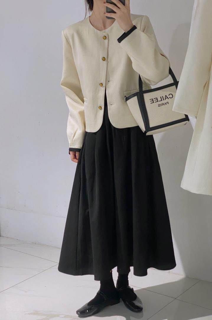 可脱卸娃娃领小香外套，其它，驿谷