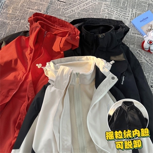 户外冲锋衣秋冬两件套摇粒绒内胆加绒夹克外套可脱卸SHY188-P110图片