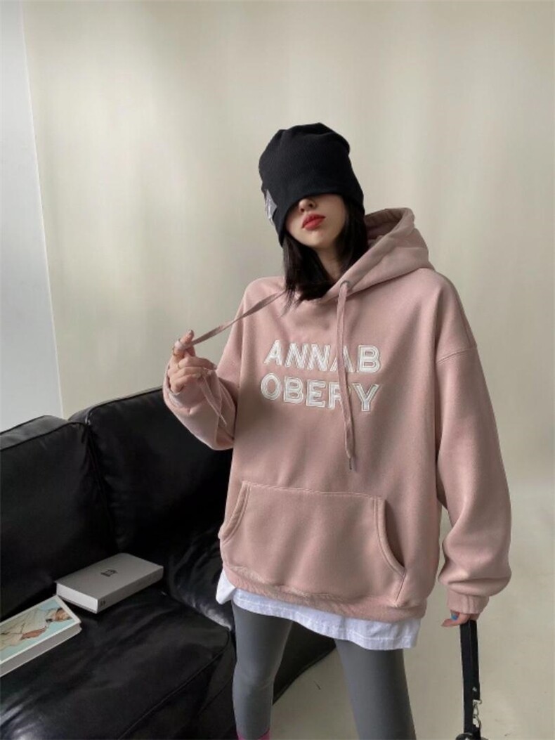 时尚休闲潮流加绒卫衣，女装卫衣/绒衫，泽妤