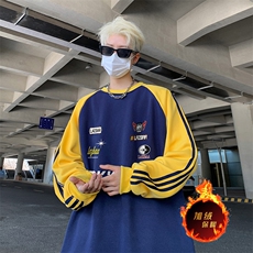 抖音得物供货提供视频秋冬重磅美式宽松织带圆领卫衣0788，男装卫衣，电商A486