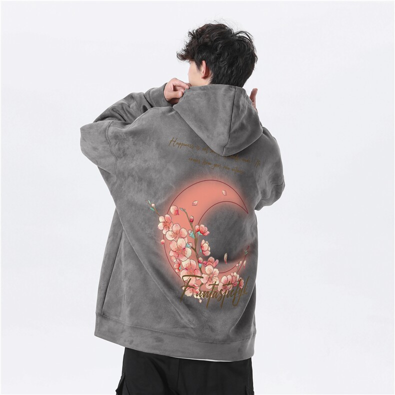 抖音得物高品质月亮印花麂皮绒宽松圆领卫衣wljp5004-特p45控79,男装卫衣,星座605(原A050)