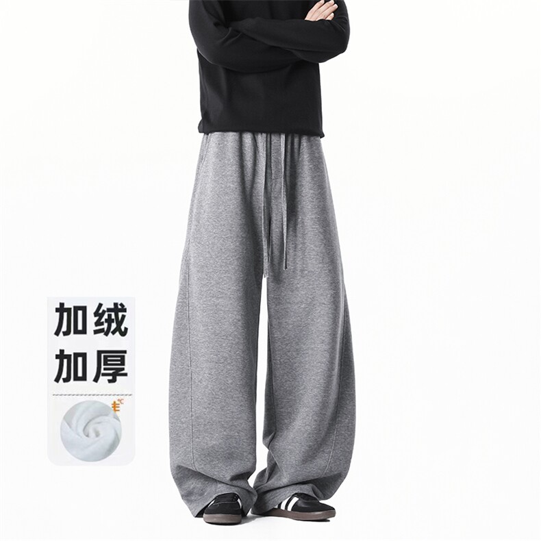 B258-K9928加绒P45控98抖音品质卫裤65%棉35%聚酯纤维,男装休闲裤,电商B258