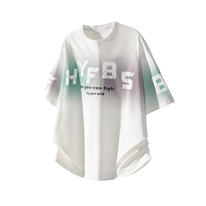 2025夏季新款港风白底大码冰丝印花短袖T恤M-5XHT25530-特P25，男装T恤，电商A022