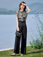 现货！夏季新款2025套装女时尚气质优雅简约洋气时髦两件套，女装套装/套裙，涵墨