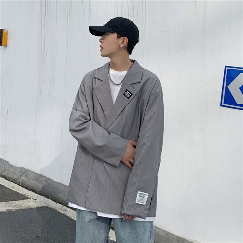 宽松休闲小西服男士港风韩版大码西装外套A338-1XF206P85,男装西服套装,电商D325