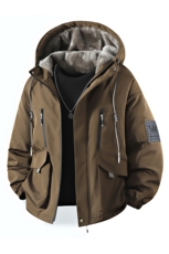 立体冬季外套加绒加厚潮牌夹克连帽宽松保暖派克服A436-D209-P80，男装夹克，电商A436