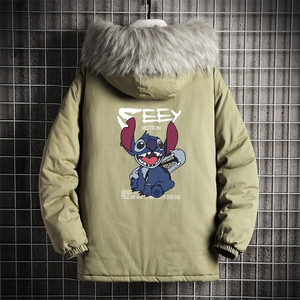 MM48038-P130 冬季大毛领衣男士大码加厚袄男服 网格挂拍图片