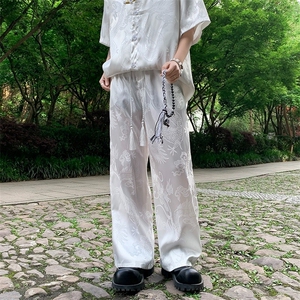 潮新中式衬衫套装男2026新款潮牌盘扣大码唐装冰丝潮牌夏季衬衣图片