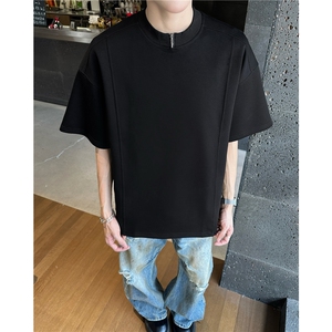 夏季新款cleanfit短袖设计感小众半拉链圆领T恤休闲T5578-P37图片