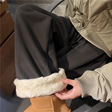 冬季新款加绒保暖百搭纯色宽松休闲卫裤B315-K858JR-特p40控78，男装休闲裤，电商B315