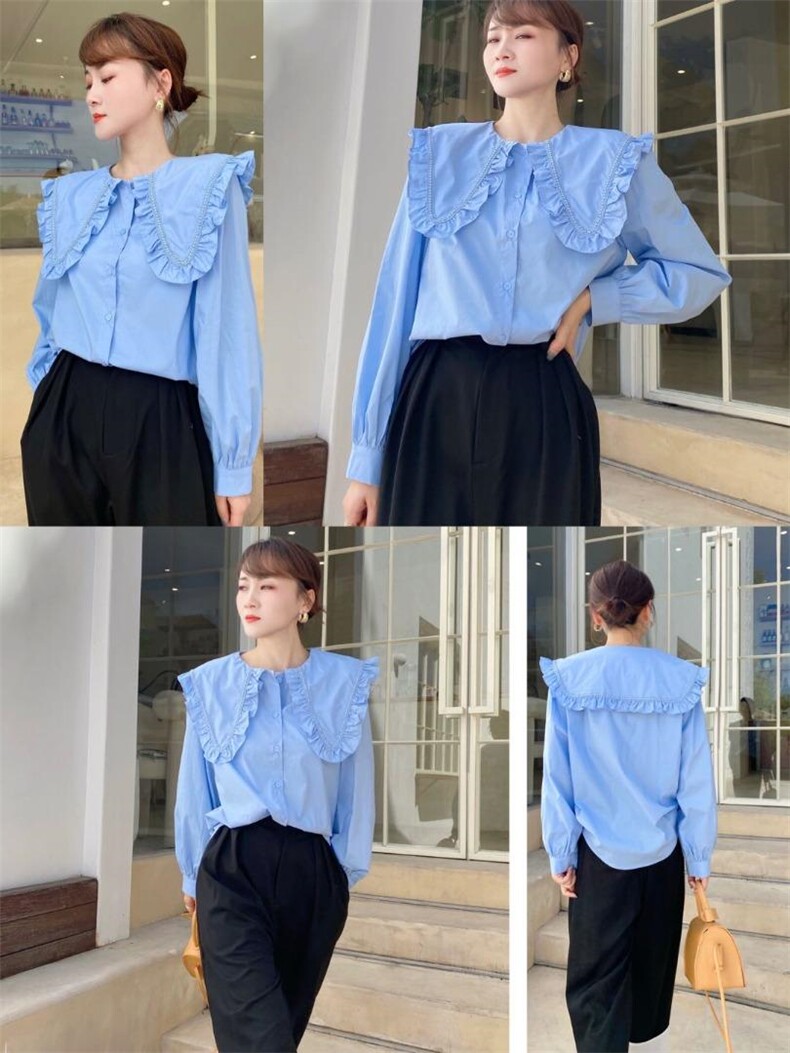 韩版荷叶边衬衫，女装衬衫，Balance Studio