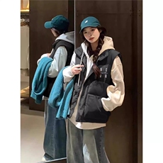 1506-1/GB010/P47冬宽松字母印花设计感马夹外套叠穿2026新款，女装短外套，星座1506A
