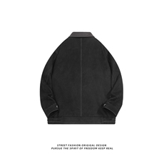 美式潮牌多口袋翻领绒皮夹克复古工装外套A436-W989-P95148，男装夹克，电商A436