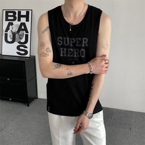 夏季小众双层网纱背心男子个性性感速干训练服健身运动跑步坎肩图片