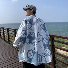 长袖印花衬衫春款男港风潮流C510P28，男装衬衫，星座1116-2