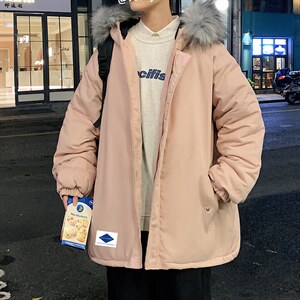 MM48061-P130冬季大毛领棉衣男士大码加厚棉袄男棉服，男装棉衣，电商A040
