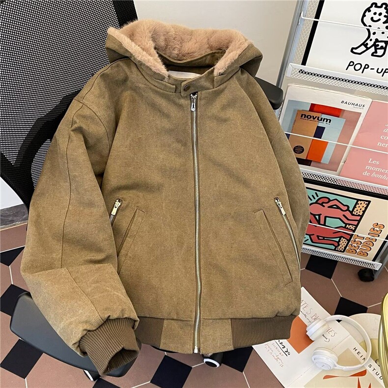 现货蛇年限定座山蟒毛领解构加绒加厚宽松夹克外套LM90866-p180,男装棉衣,星座1008