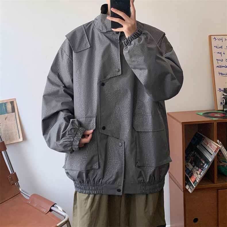 早秋~2025秋冬新款男士不规则门襟夹克潮牌外套JK555特P65控118,男装夹克,电商B220