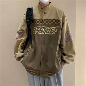 男秋季外套潮牌街头麂皮绒330克刺绣双层W1149P80图片