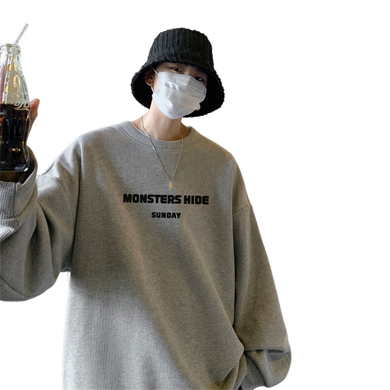 好质量！华夫格上衣男圆领华夫格卫衣男大码长袖t恤男HY105-P30,男装卫衣,电商B367