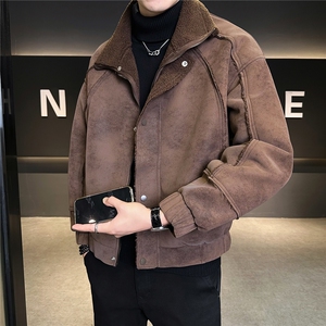 皮毛一体外套男士皮衣冬季2025新款加绒加厚皮夹克A313-9926-P178图片