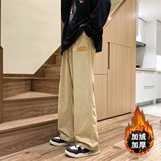 K3195-P48加绒55秋冬加厚美式潮牌灯芯绒织带垂坠感拖地休闲男裤，男装卫衣，电商A009A（原A058A）