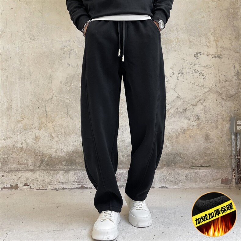 K6263-加绒P6898店主风小伙风轻熟风冬季直筒卫裤弯刀裤，男装休闲裤，电商B340