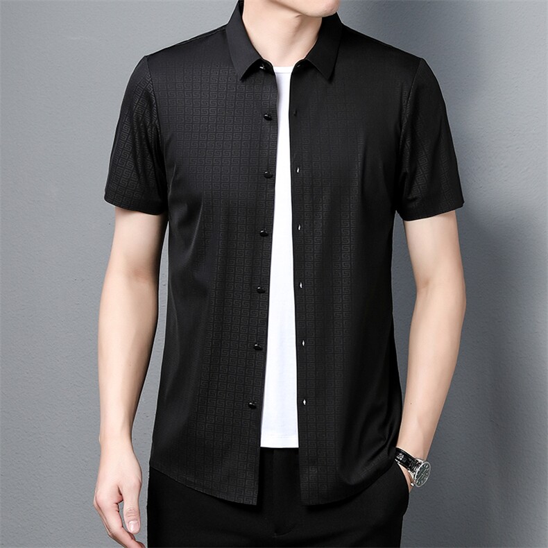 男士夏季短袖衬衫2023新款休闲商务衬衣男士上衣男装ZL1262-P60,男装衬衫,星座1105-3