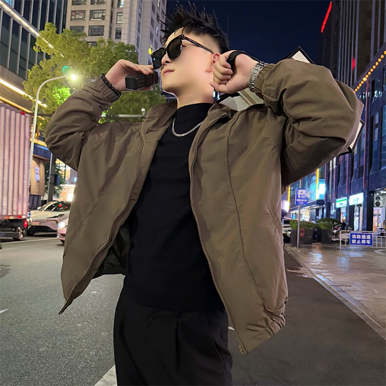 AF202/P108控148秋季社会小伙工装时尚百搭立领线条夹克男黑首,男装夹克,星座305B-1