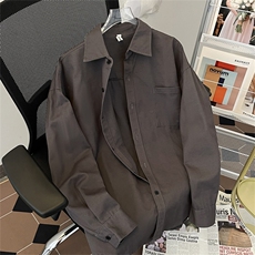 F126-P38日系简约工装衬衫男春季潮牌ins宽松长袖休闲外套，男装衬衫，星座512-6