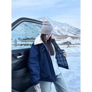 双面穿棉服羊羔毛夹克夹棉外套棉衣MY8186特P90,针织裙半身裙搭配毛呢外套图片
