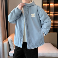 灯芯绒两面穿棉服男女羊羔毛棉衣外套冬季加厚棉袄M0811-P120，男装棉衣，星座308B-2